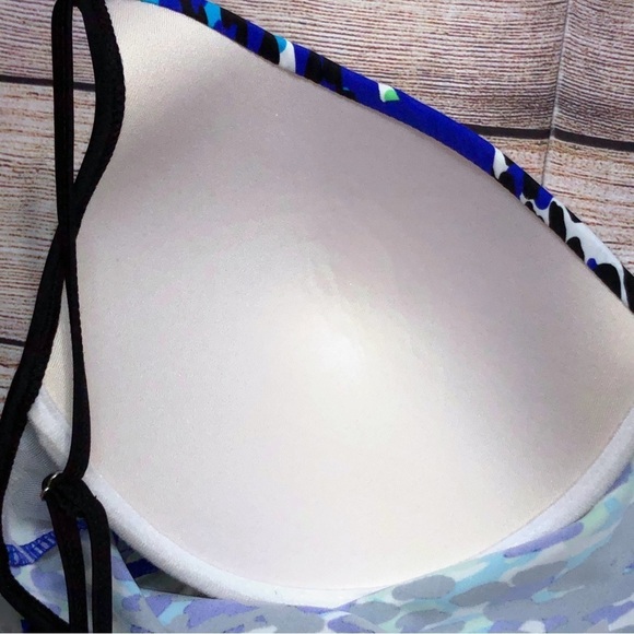 NWT Free Country Black and Blue Padded Tankini Top Size XXL - Picture 7 of 9